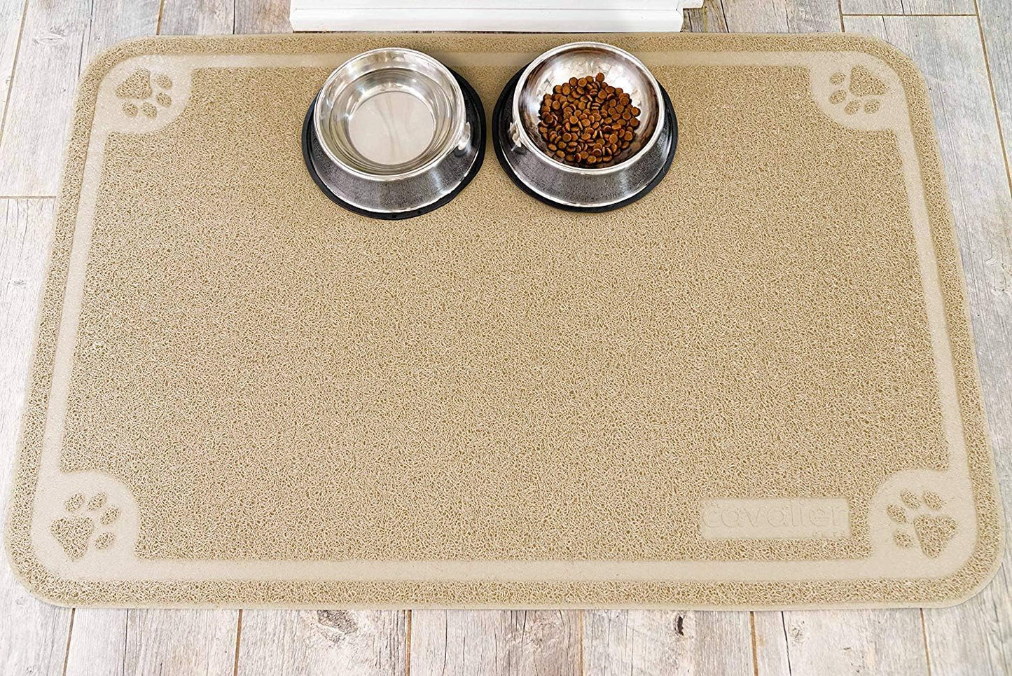 , Bowl Mat for Cat and Dog, Silicone Non-Slip Absorbent Waterproof Dog Food Mat, Easy to Clean, Unique Paw Design