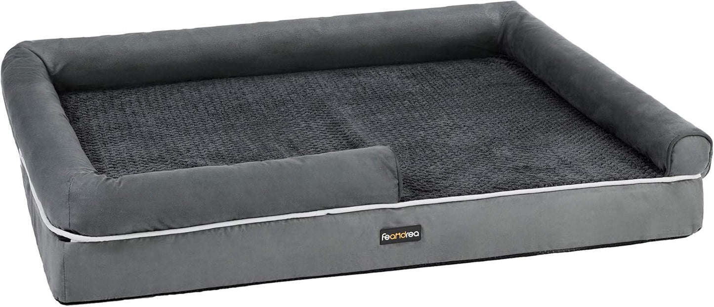 Dog Bed, Orthopedic Sofa, Memory Foam Mat, Removable Cover, 44 X 34 X 7.9 Inches, Dark Gray UPGW068G01