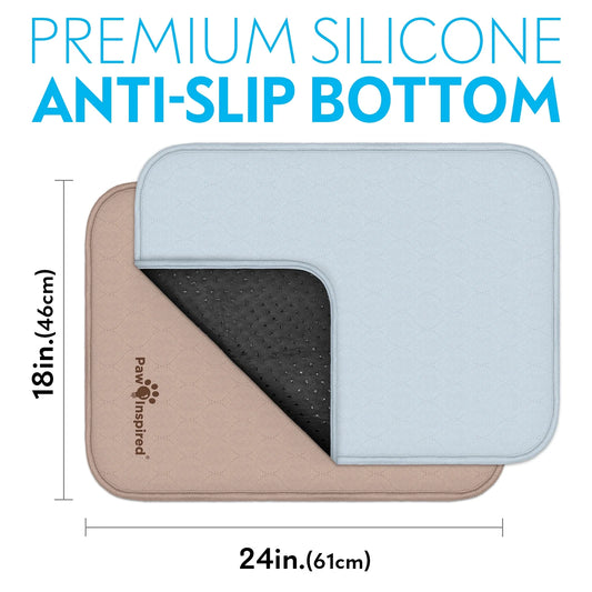 2Ct Dog Crate Pads Mats Size 24X18” for Use with 24” Kennel and Crate | Washable Waterproof Dog Pee Pads