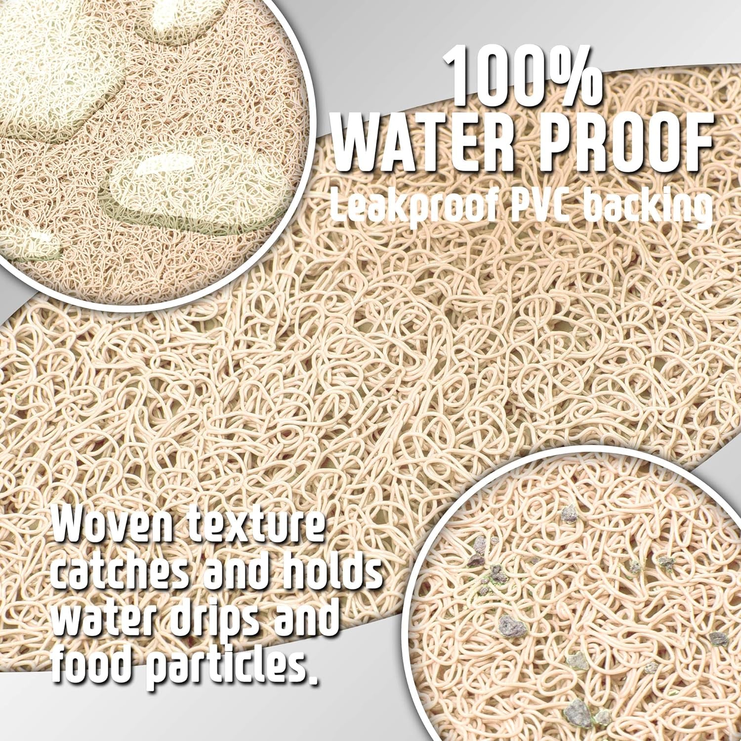 , Bowl Mat for Cat and Dog, Silicone Non-Slip Absorbent Waterproof Dog Food Mat, Easy to Clean, Unique Paw Design