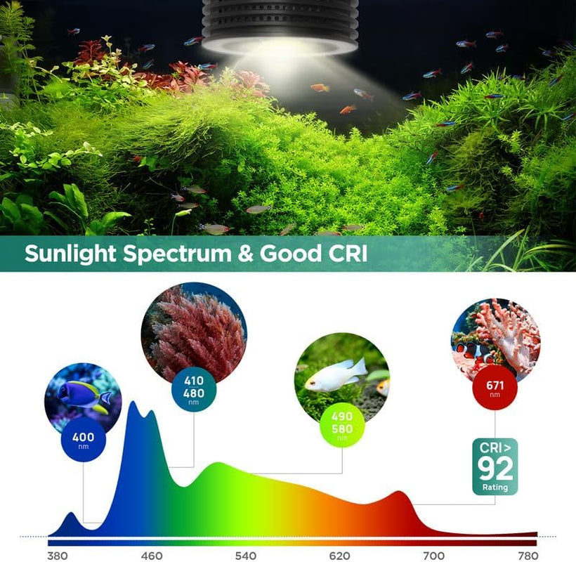 LED Aquarium Light, Planted Tank Light 4 Channels Remote Control 6500K Aquarium LED Lamp for Freshwater Fish Tank Refugium with Gooseneck (A20 Freshwater)