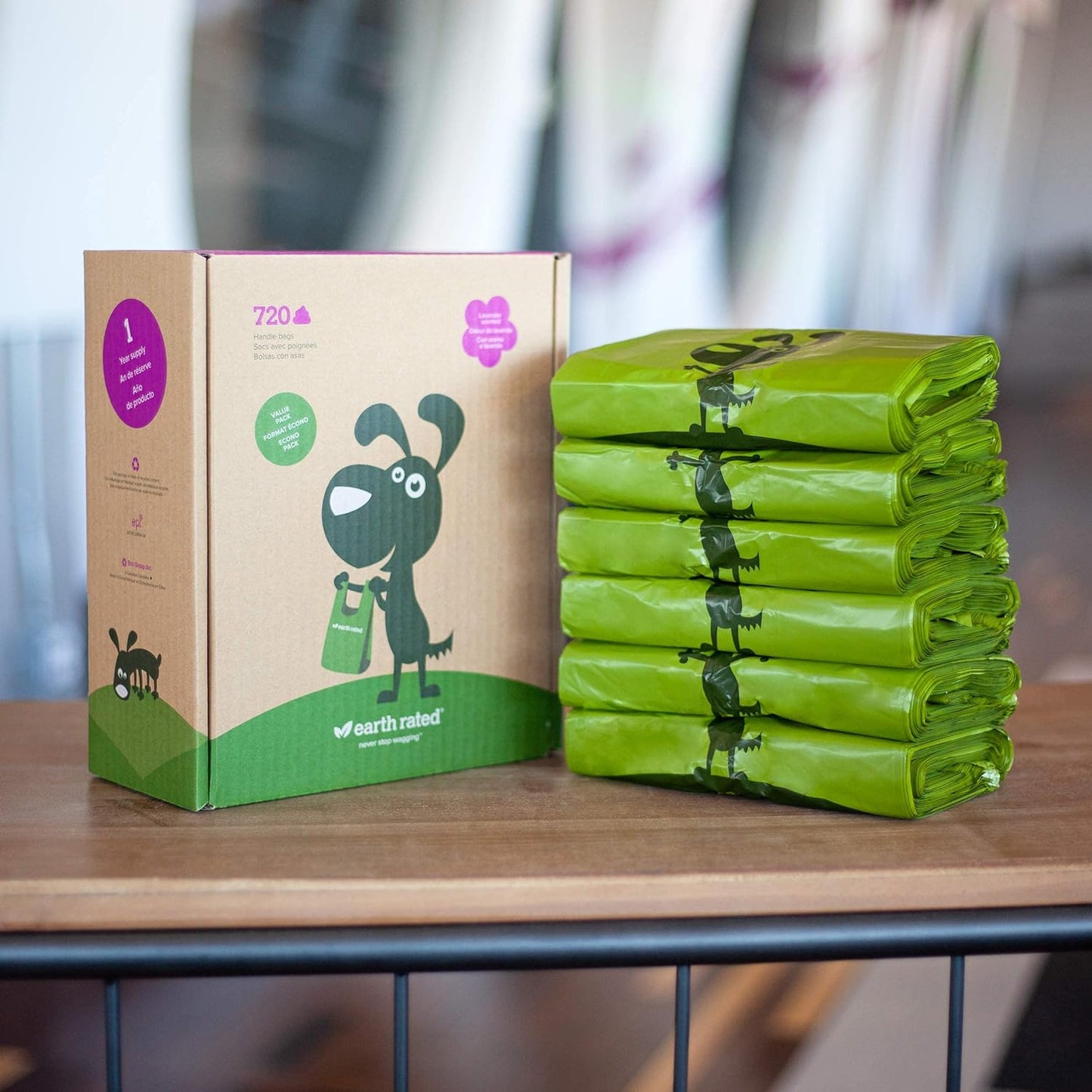 Lavender-Scented Poop Bags with Handles 7 X 13.5 Inches, 720 Units