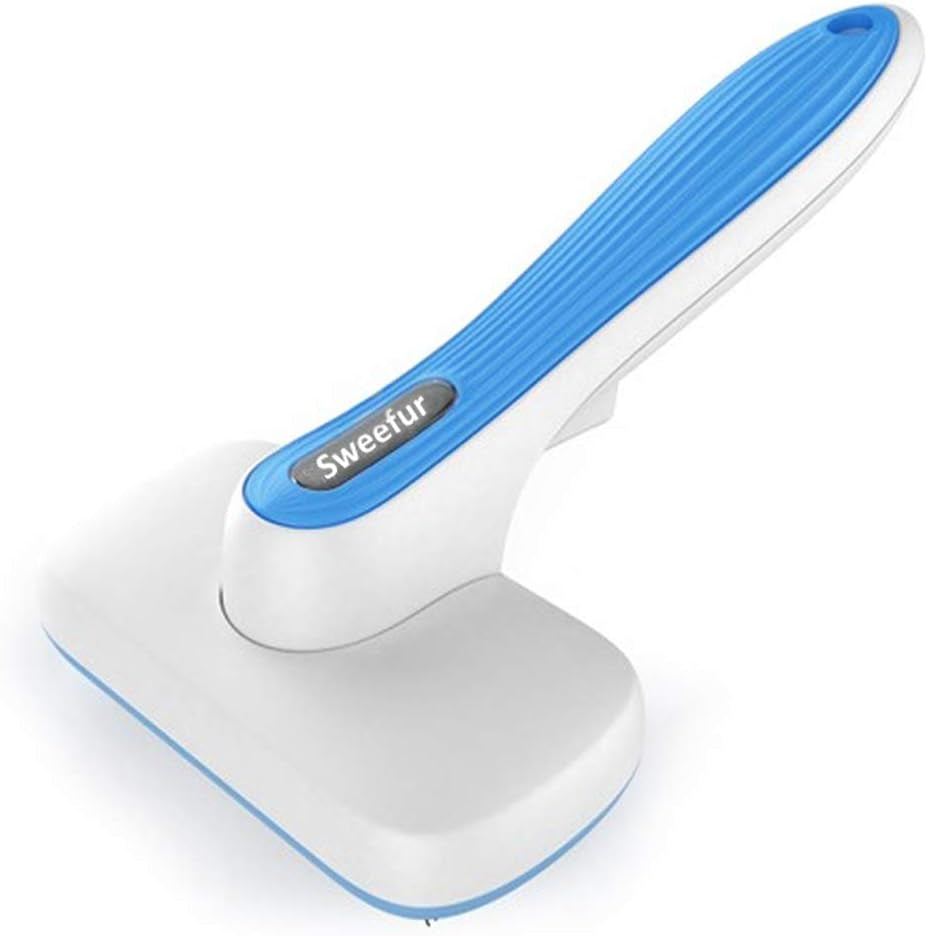 Automatic Pet Hair Removal Comb, Self-Cleaning Slicker Brush for Dogs & Cats- Grooming Shedding Brush for Small, Medium and Large Dogs and Cats- Pet Hair Brush with Soft Grip Handle- Blue
