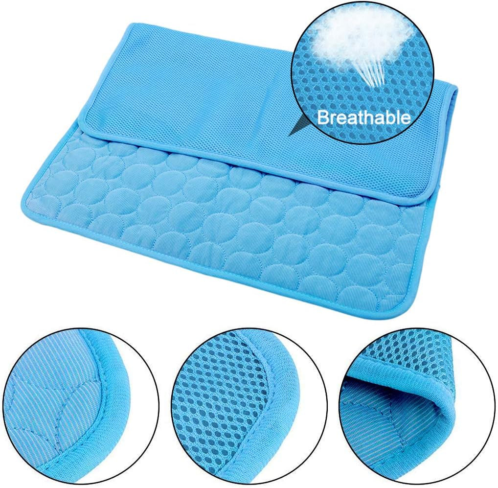 Pet Cooling Mat for Dogs Cats-Ice Silk Dog Cooling Mats, Summer Dog Cooling Pads, Dog Crate Mat Cat Cooling Mat, Portable & Washable Pet Cooling Blanket for Kennel/Sofa/Bed/Floor/Car Seats