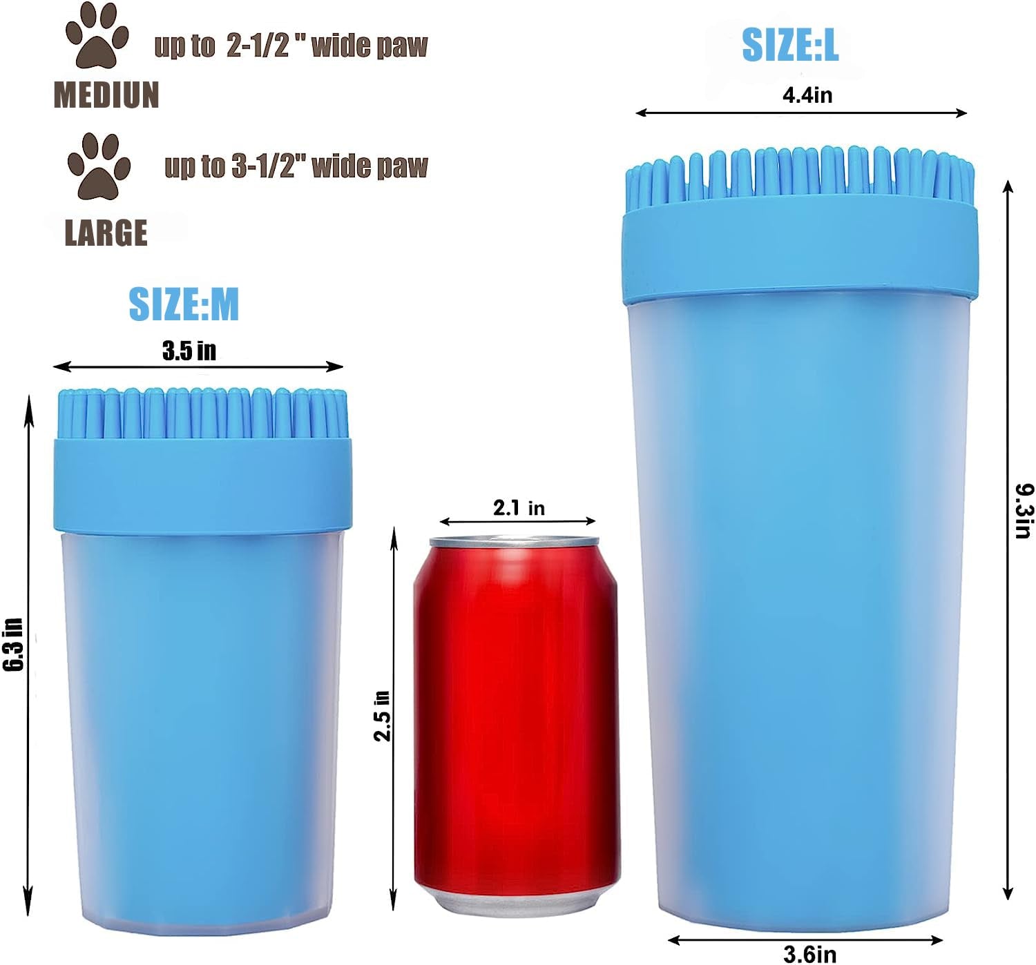 Large 2 in 1 Dog Grooming and Paw Cleaning Brush for Big Dogs and Cats (No.D941034)