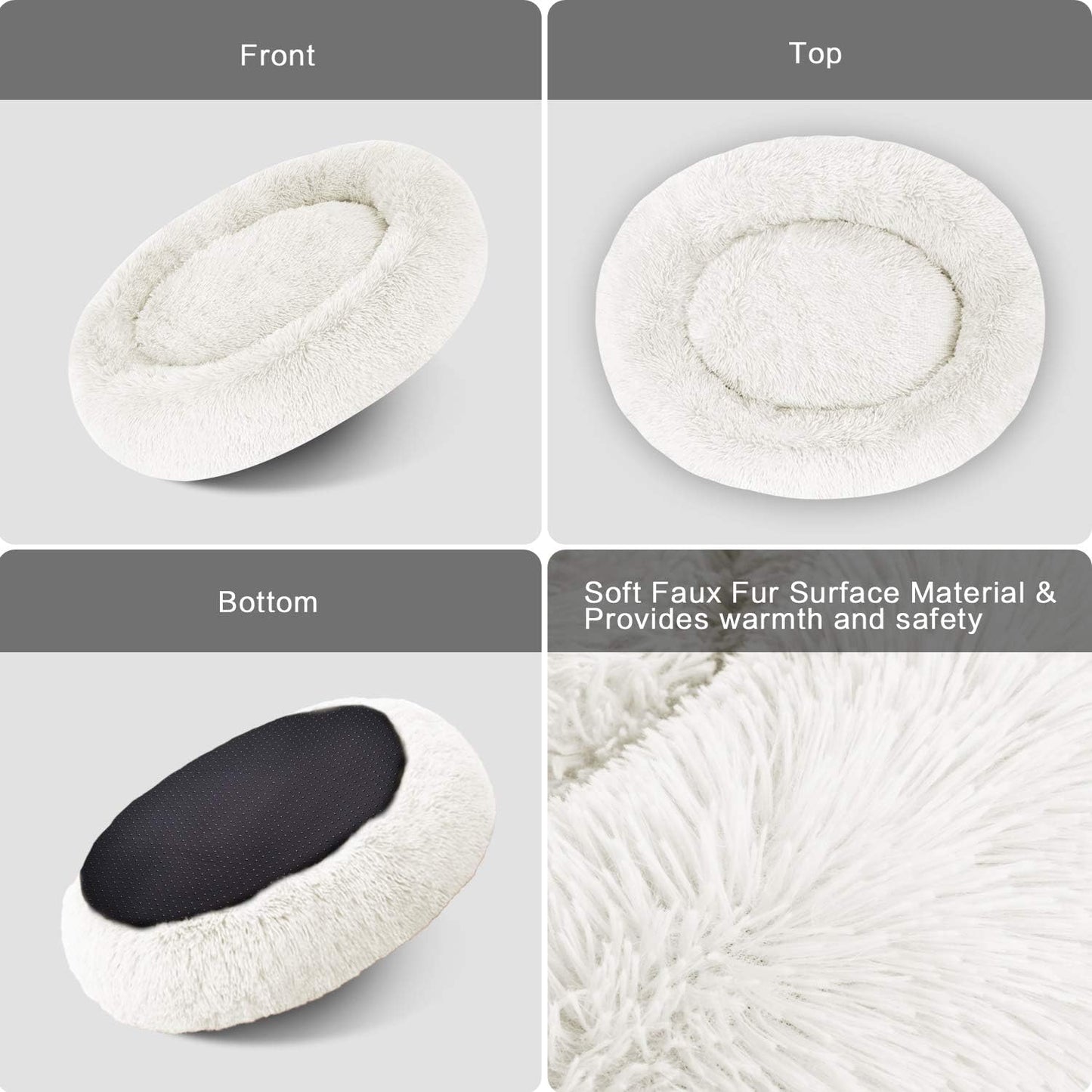 Fluffy Dog Bed Ultra Soft Washable Dog and Cat Cushion Comfy Dog Calming Cuddler