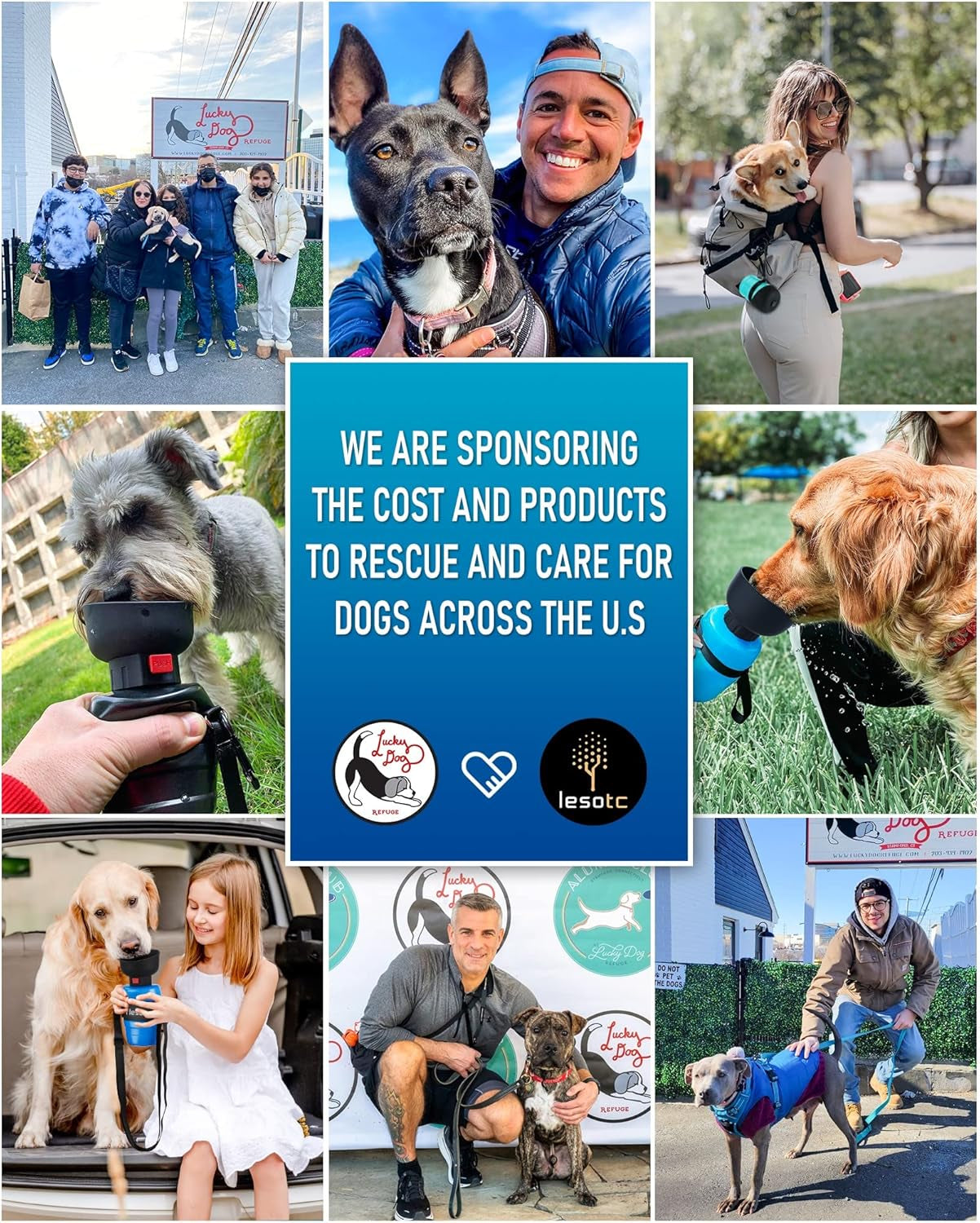 Dog Water Bottle, Portable Water Dispenser with Bowl, Leak Proof Pet Travel Squeeze Bottle, Puppy Essentials Dog Stuff Accessories for Outdoor Walking, Hiking, Camping