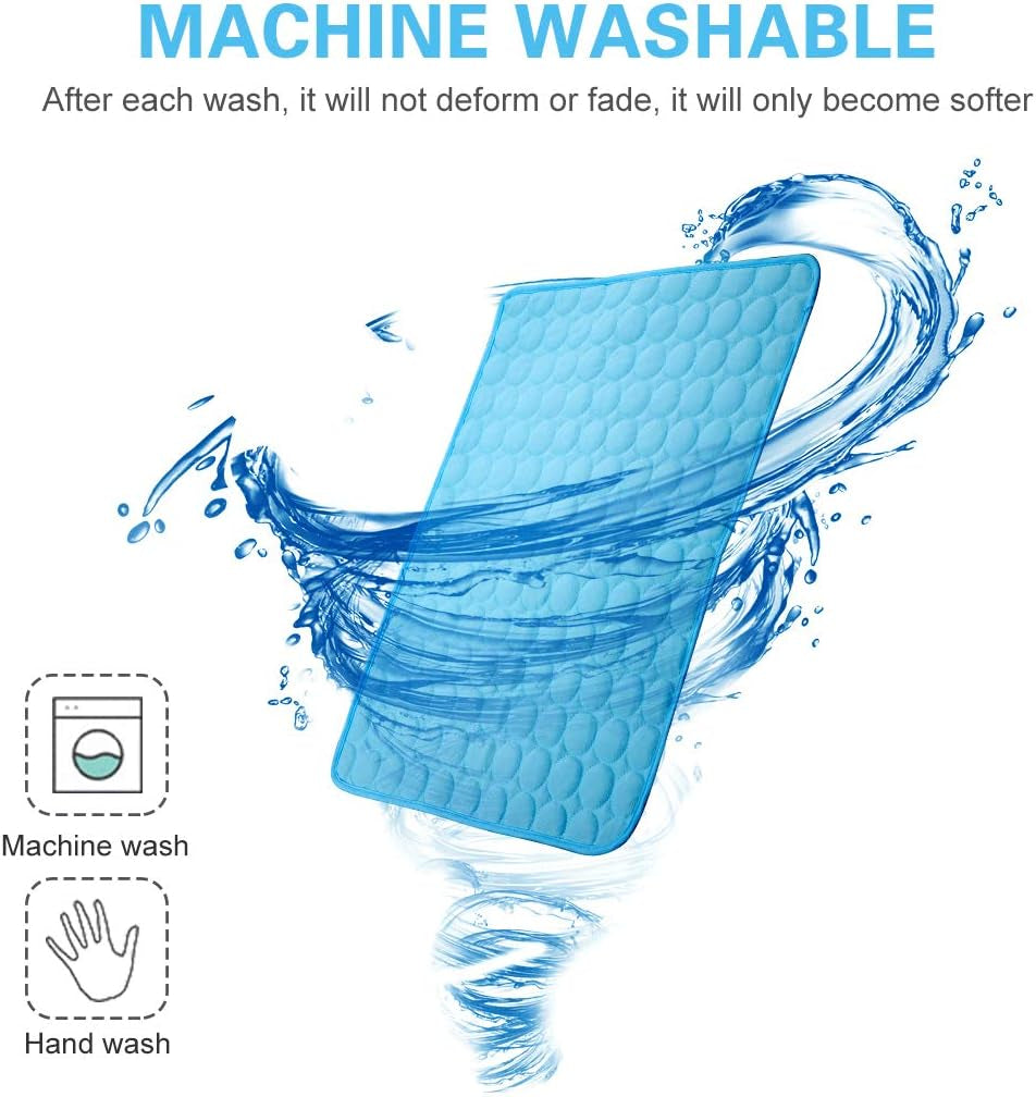 Pet Cooling Mat for Dogs Cats-Ice Silk Dog Cooling Mats, Summer Dog Cooling Pads, Dog Crate Mat Cat Cooling Mat, Portable & Washable Pet Cooling Blanket for Kennel/Sofa/Bed/Floor/Car Seats