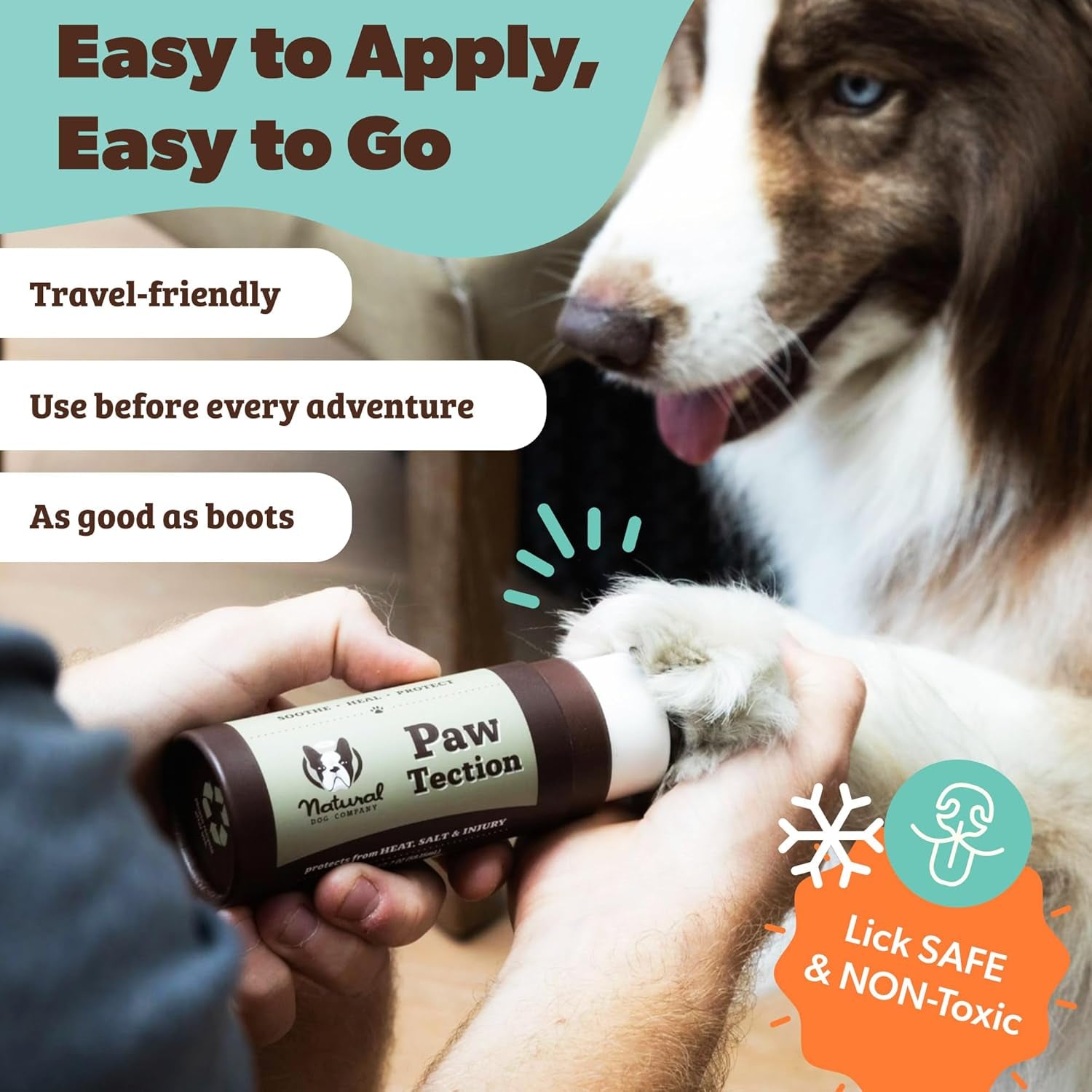 Pawtection Balm 1 Oz Tin – Dog Paw Protection with Shea Butter & Calendula – Shields Paws from Snow, Ice, Salt, Hot Pavement & Rough Terrain – Lick-Safe, All Breeds