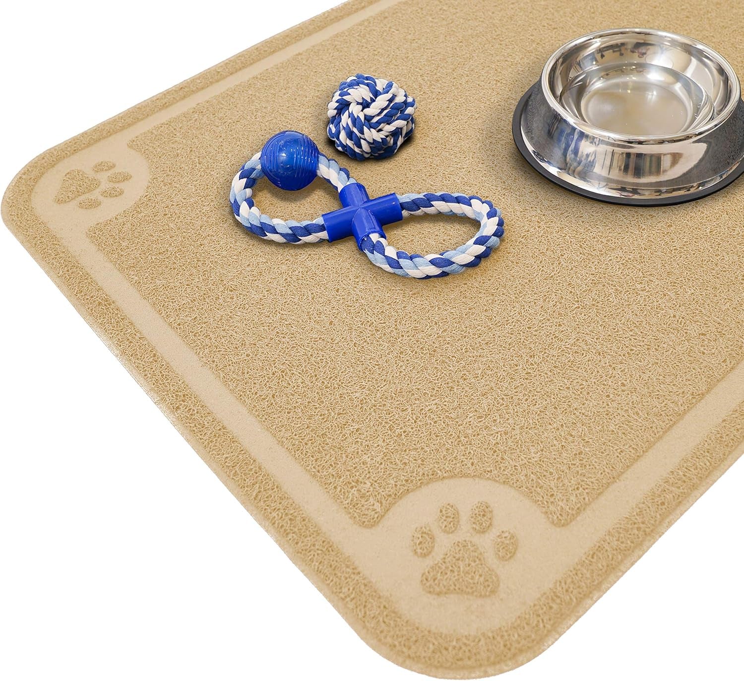 , Bowl Mat for Cat and Dog, Silicone Non-Slip Absorbent Waterproof Dog Food Mat, Easy to Clean, Unique Paw Design