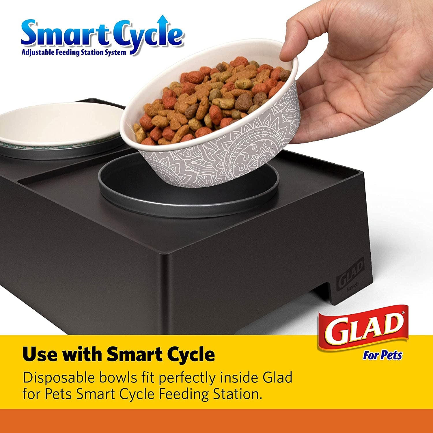 for Pets Disposable Feeding Bowls | Small Dog Feeding Bowls in Gray Pattern | 1.75 Cup Size - Great for Dry, Wet Dog Food or Water (Pack of 1)