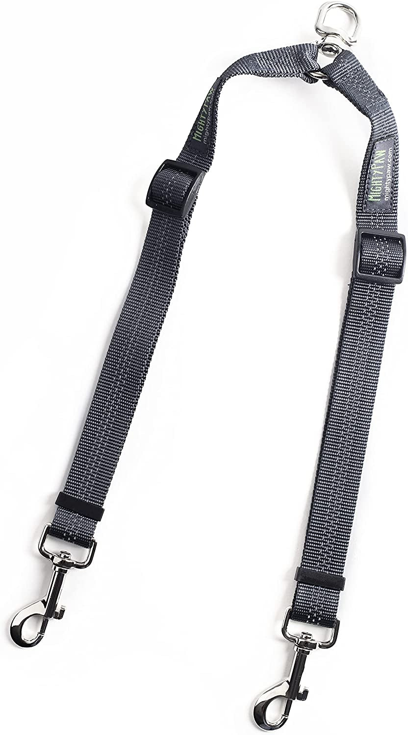 Double Dog Leash - Double Leash for Two Dogs No Tangle Design. Split Lead for 2 Pets. Adjustable to Fit All Sized Breeds. Reflective Dual Pet Lead for People with Multiple Pups
