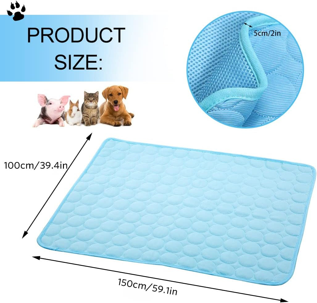 Pet Cooling Mat for Dogs Cats-Ice Silk Dog Cooling Mats, Summer Dog Cooling Pads, Dog Crate Mat Cat Cooling Mat, Portable & Washable Pet Cooling Blanket for Kennel/Sofa/Bed/Floor/Car Seats