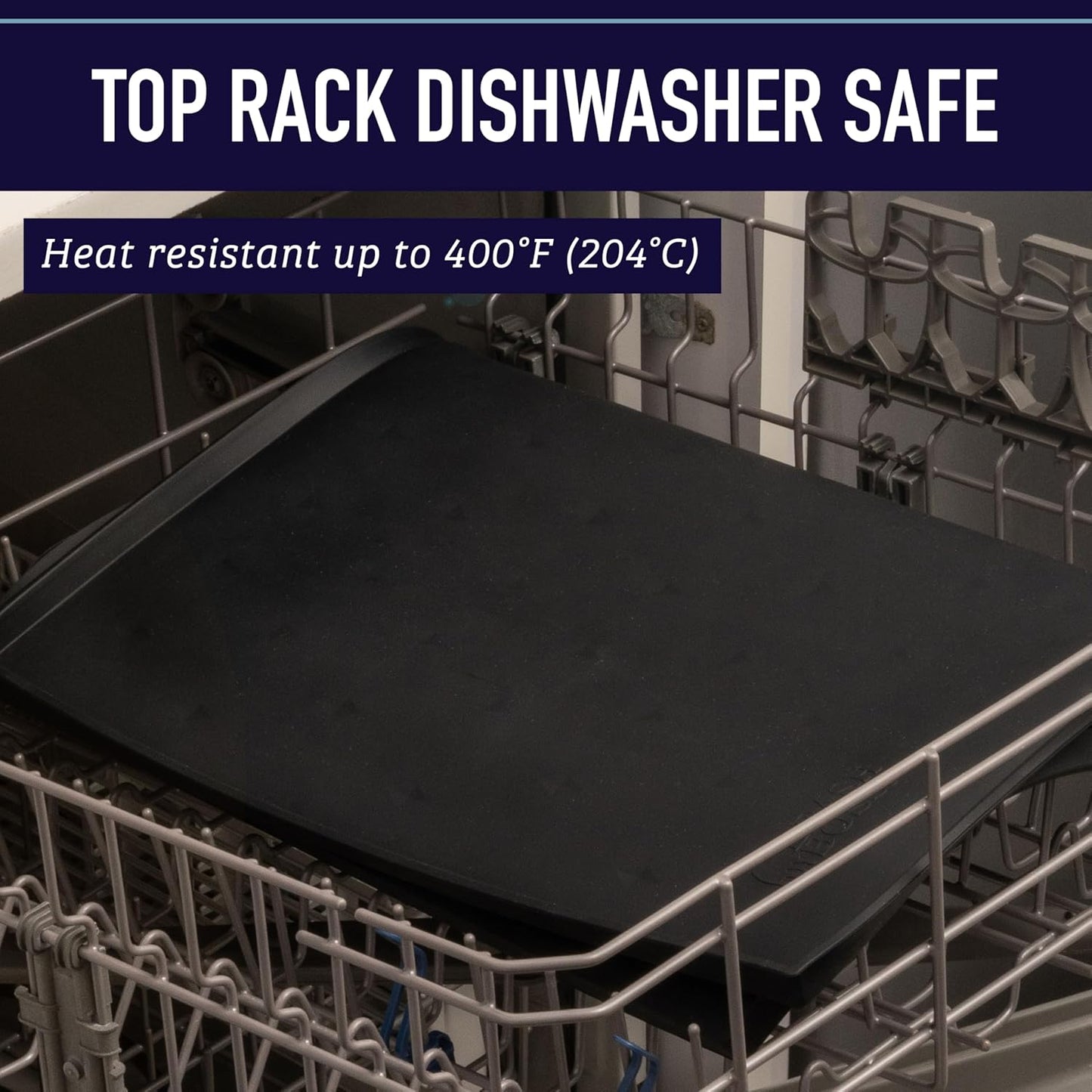 Waterproof Raised-Edge Dog Tray for Food & Water - Silicone Dog Food Mat, Non-Slip Pet Bowl Mat, Dishwasher-Safe Pet Placemat, XL 25 X 17 In, Gray