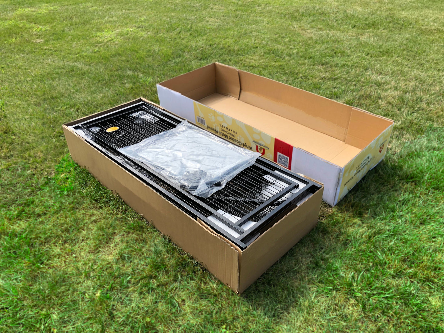 Welded Wire Dog Kennel with Waterproof Cover Black 8 Ft X 4 Ft X 6 Ft Indoor & Outdoor