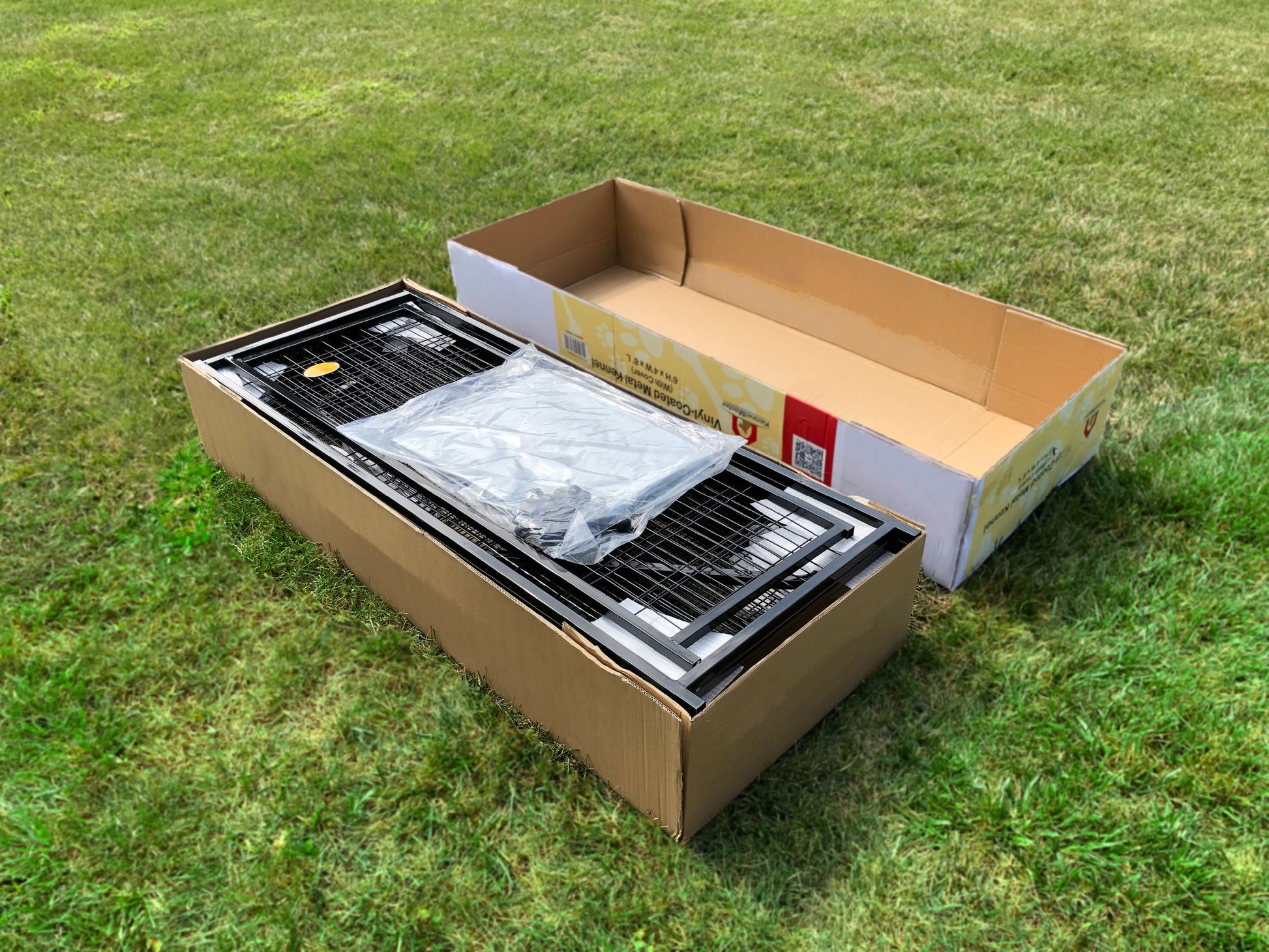 Welded Wire Dog Kennel with Waterproof Cover Black 8 Ft X 4 Ft X 6 Ft Indoor & Outdoor