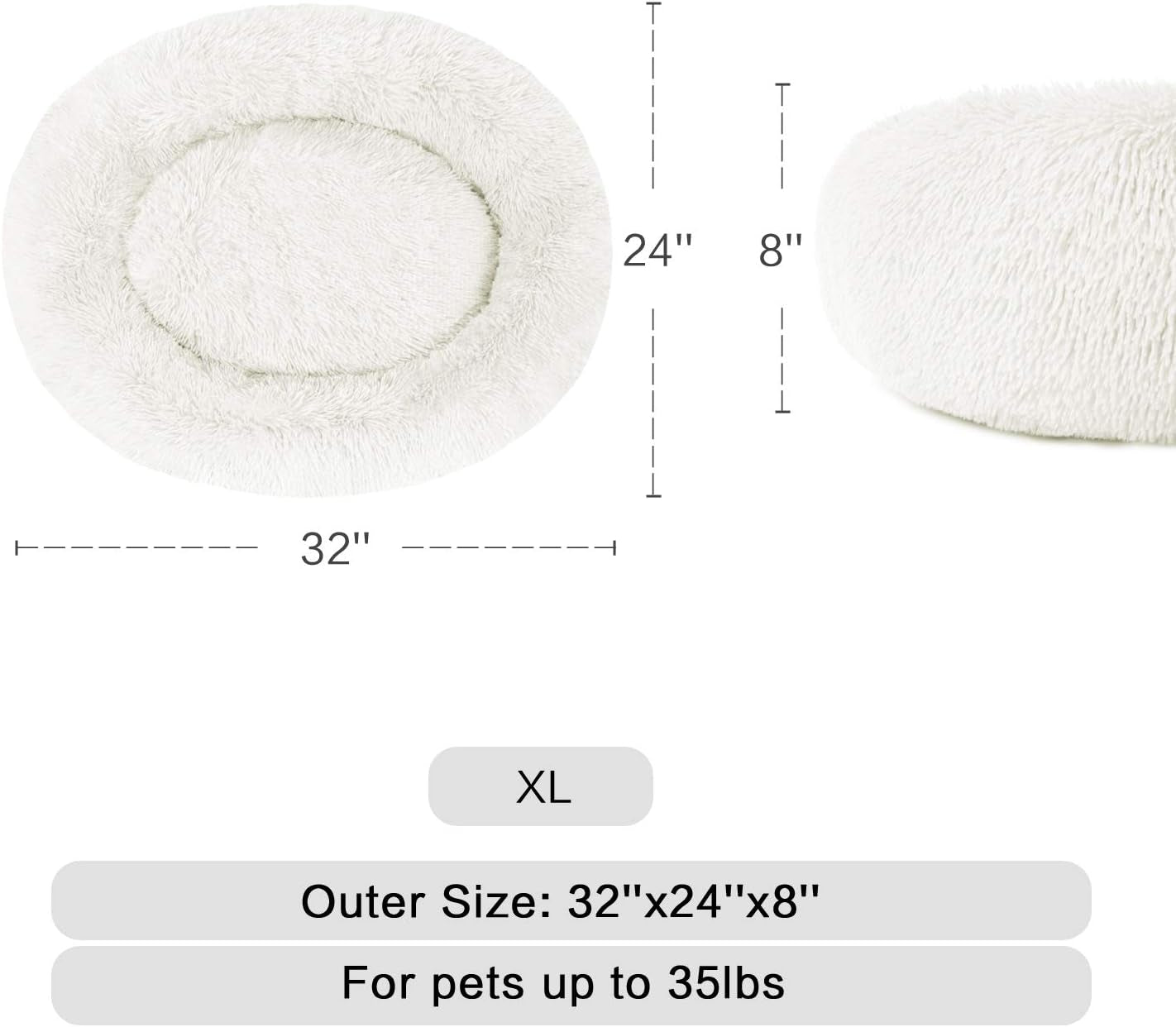 Fluffy Dog Bed Ultra Soft Washable Dog and Cat Cushion Comfy Dog Calming Cuddler