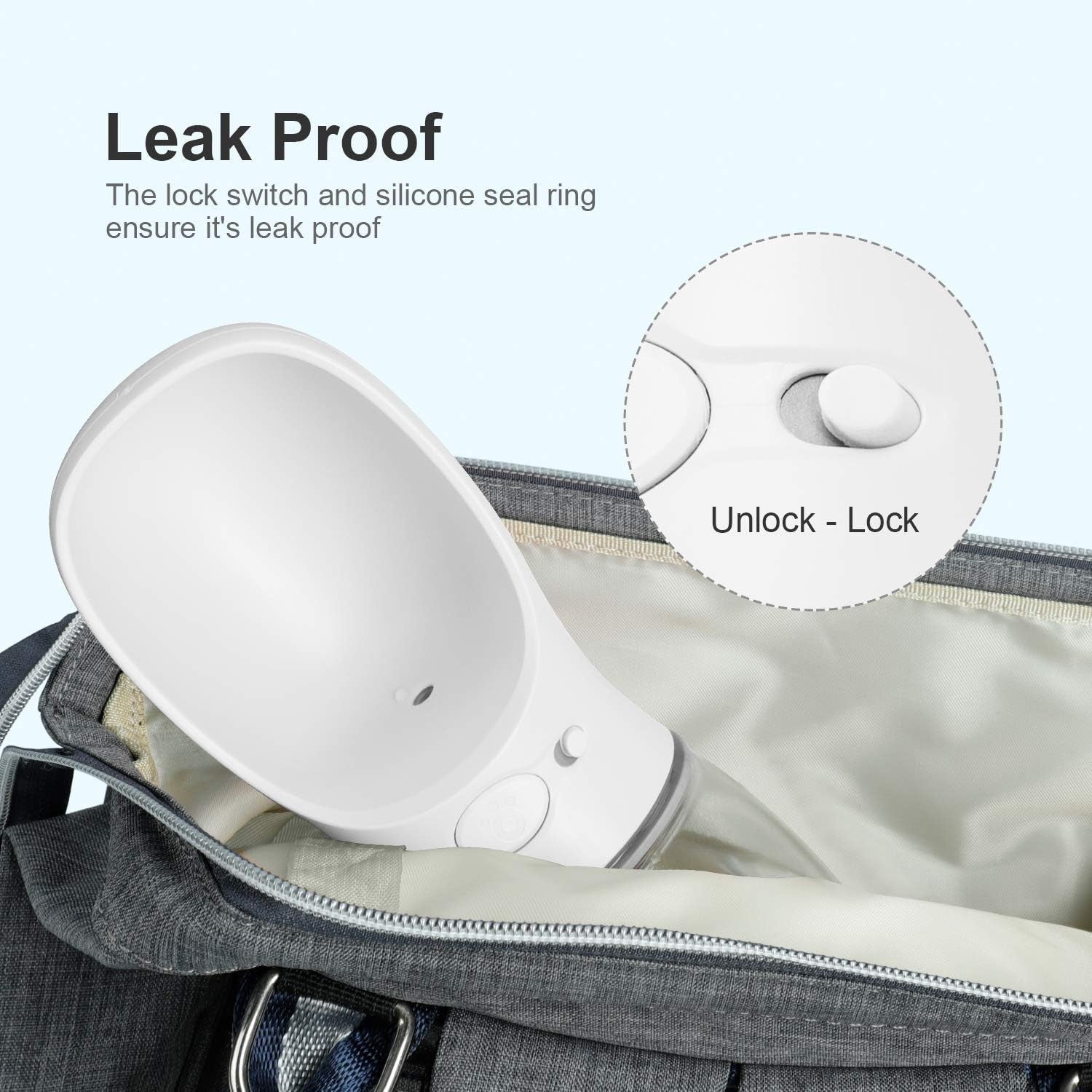 Dog Water Bottle, Leak Proof Portable Pet Water Bottles for Dogs, Puppy Water Dispenser with Drinking Feeder for Travel (Milk White 12Oz)